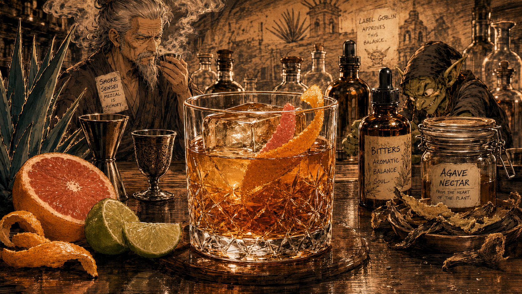 Drink #001: Oaxaca Old Fashioned from MezcalDaily's 21 great mezcal drinks for adults 21+.
