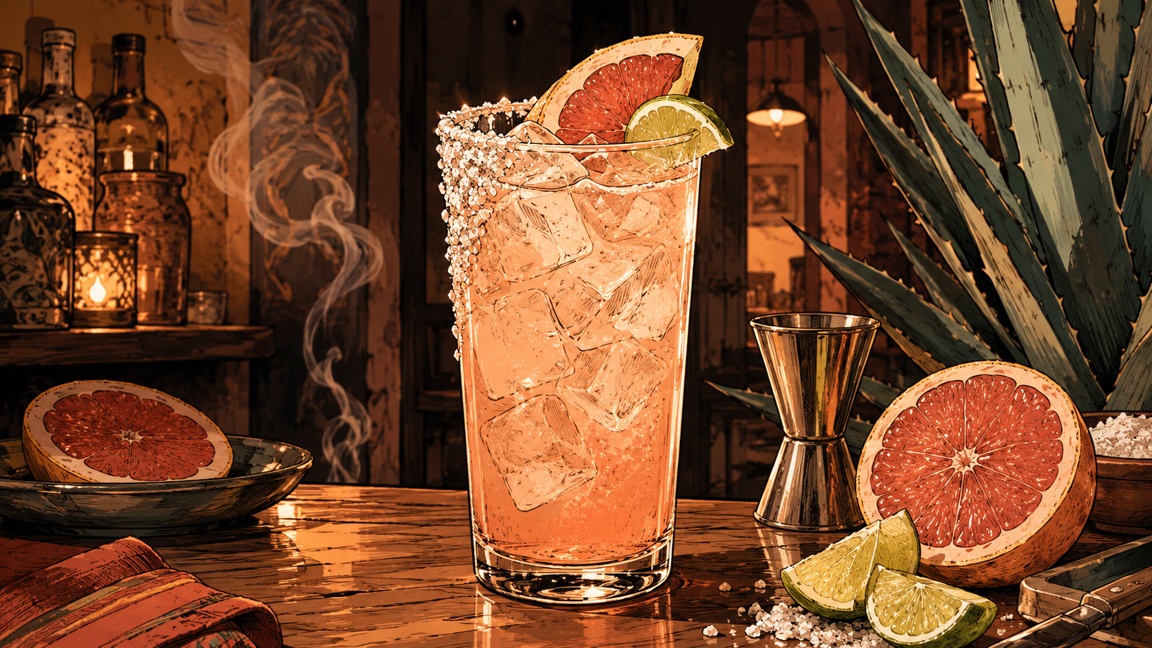 Drink #003: Mezcal Paloma from MezcalDaily's 21 great mezcal drinks for adults 21+.