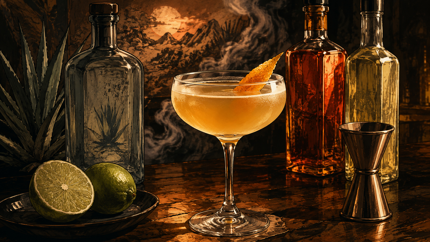 Drink #004: Naked & Famous from MezcalDaily's 21 great mezcal drinks for adults 21+.