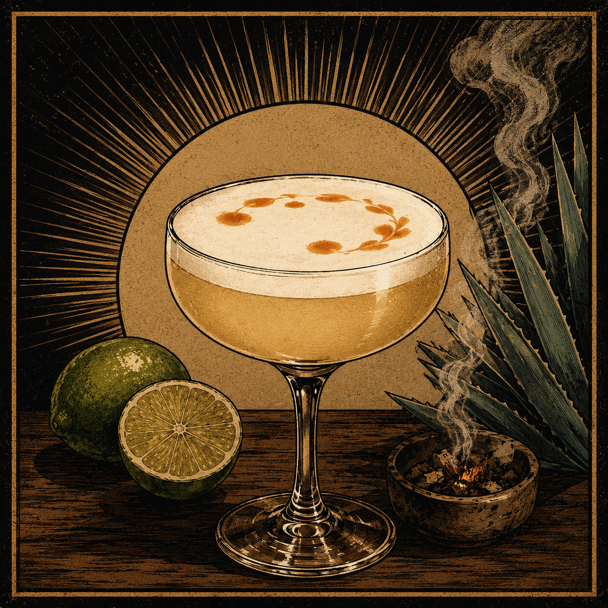 Square archive thumbnail for Drink #007 Mezcal Sour.
