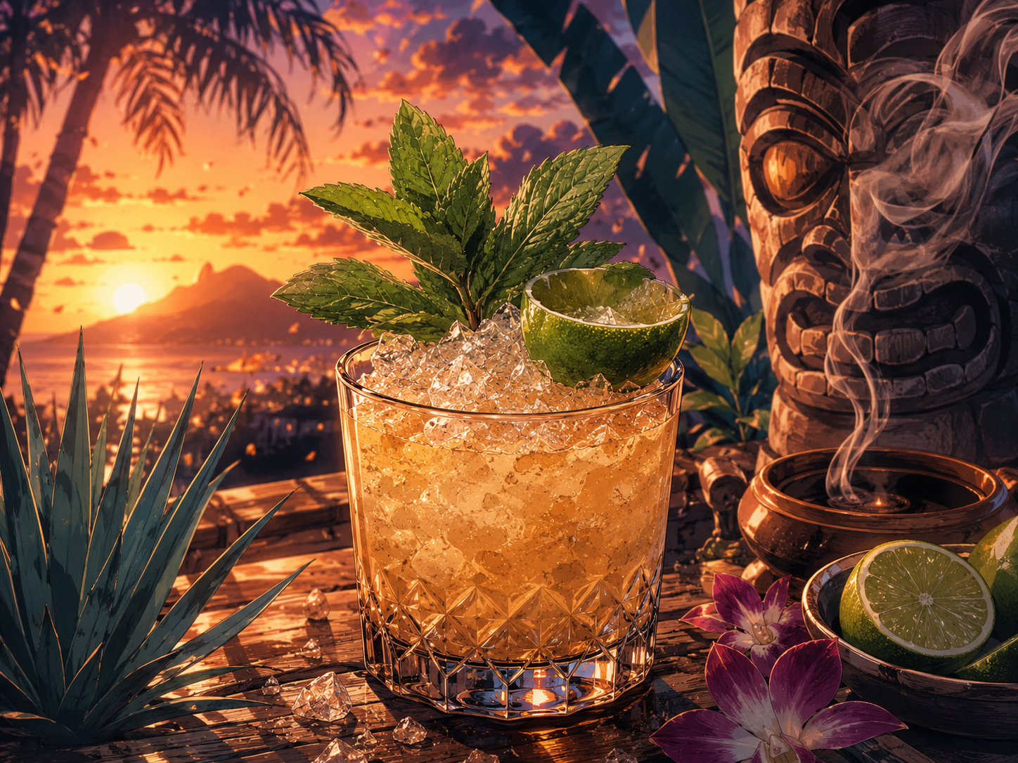 Drink #009: Mezcal Mai Tai from MezcalDaily's 21 great mezcal drinks for adults 21+.
