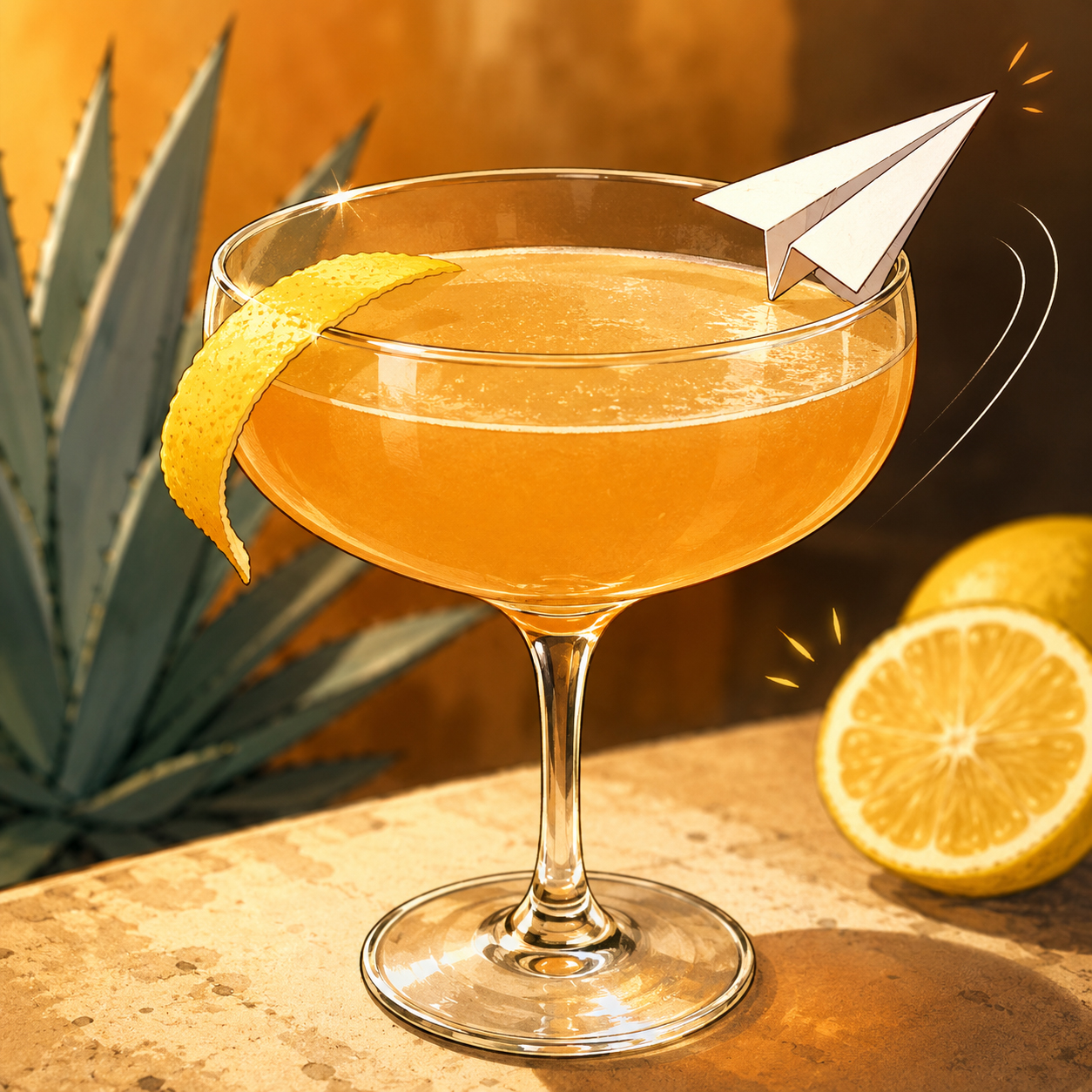 Square archive thumbnail for Drink #013 Mezcal Paper Plane.