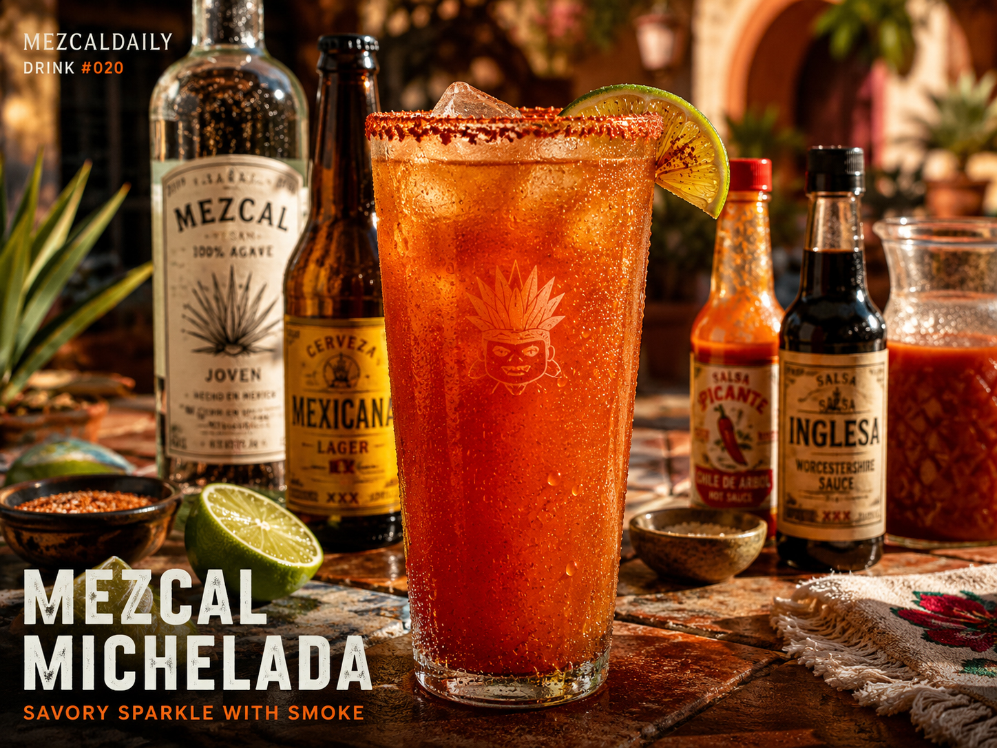 Drink #020: Mezcal Michelada from MezcalDaily's 21 great mezcal drinks for adults 21+.