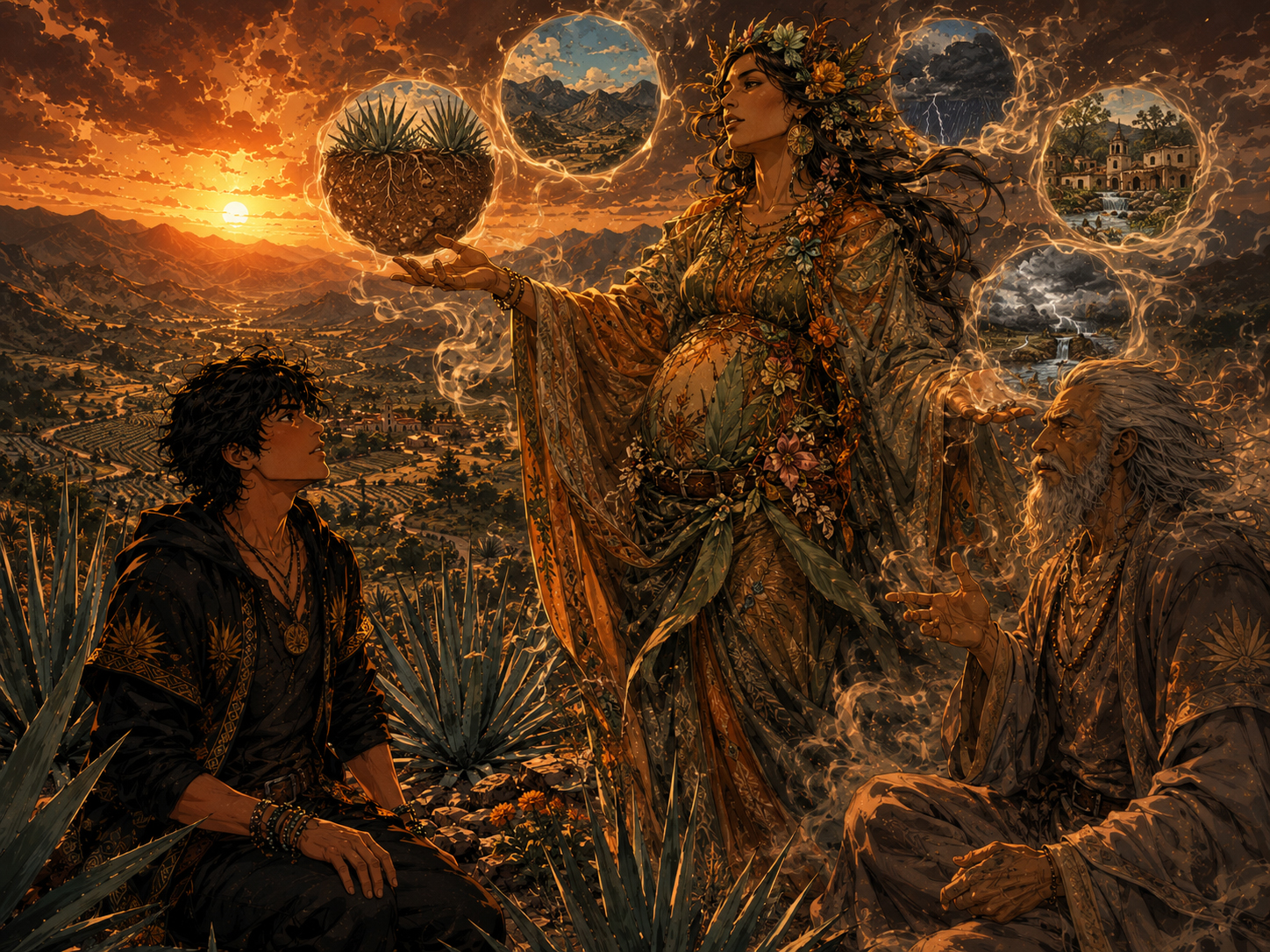 Madame Terroir teaches under a sunset.